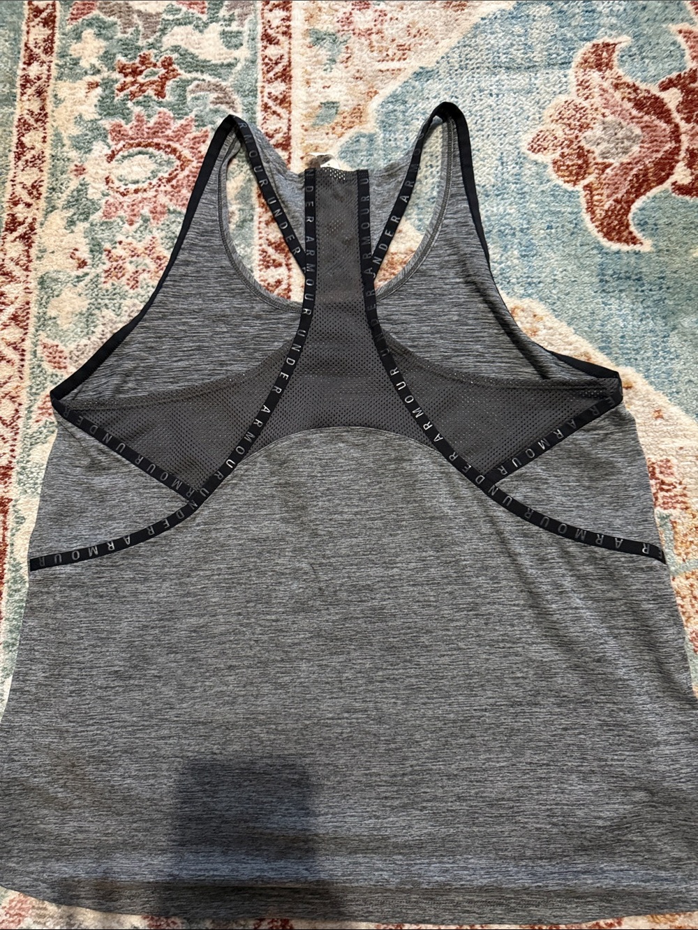 Under Armour Women's Gray Racerback Performance Tank with Mesh Panels